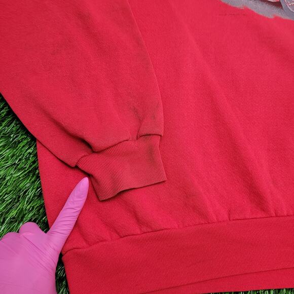 Vintage 90s LEE US-Eagle Truck Sweatshirt 2XL 28x28 Boxy Red - Picture 16 of 16